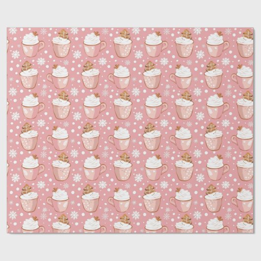 Kerst Cacao Cups & Gingerbread Cookies Cadeaupapier (Vlak)