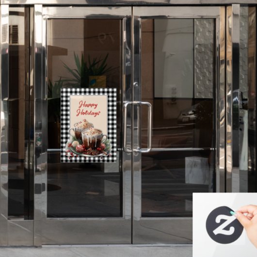 Kerst Cacao Raamsticker (Kantoordeur)