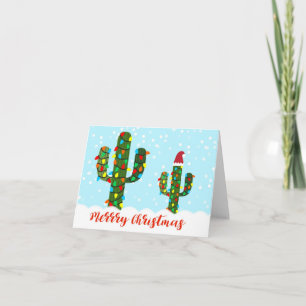 Kerst Cactus, Versierde Cactus Kerstkaart Kaart