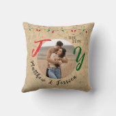 Kerst Cadeau Koppels Rustieke Vreugde Feestelijk Kussen (Achterkant)