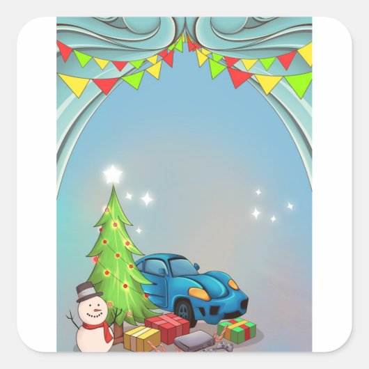 Kerst cadeau stickers voor jongens. (Voorkant)
