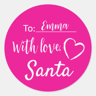 Kerst cadeau tags met liefde van Santa Sticker