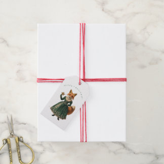 KERST CADOUKAARTJE VINTAGE VOS CADEAULABEL