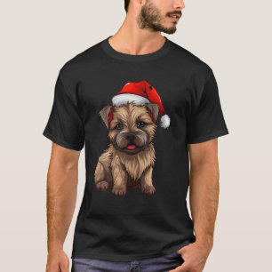 Kerst Cairn Terriër Hond Santa Hoed Grappige Xmas  T-shirt