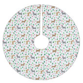 Kerst Cairn Terriers in Santa Hats Wit Kerstboom Rok (Voorkant)