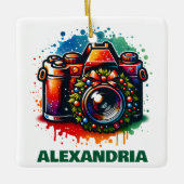 Kerst Camera Fotografie Liefhebber Custom Keramisch Ornament (Voorkant)