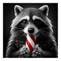 Kerst Candy Cane Critters Raccoon