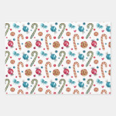 Kerst Candy Cane en snoepjes Inpakpapier Vel (Voorkant 2)