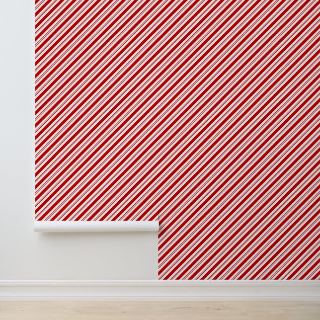 Kerst Candy Cane Gestreept Vakantiehuis Decor Behang (Applicatie)