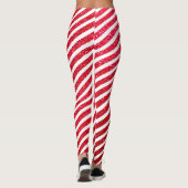Kerst Candy Cane Glitter Gestreepte pepermunt Leggings (Achterkant)