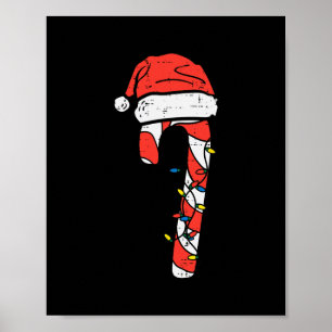 Kerst Candy Cane Santa Kerstmis kinder Peuter Jeug Poster