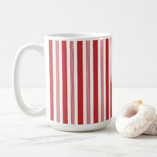 Kerst Candy Cane Stripes, Rood, Wit Koffiemok