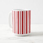 Kerst Candy Cane Stripes, Rood, Wit Koffiemok (Voorkant links)