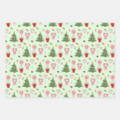 Kerst Candy Cane Sweets Patronen Inpakpapier Vel (Voorkant 2)