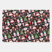 Kerst Candy Cane Sweets Patronen Inpakpapier Vel (Voorkant)