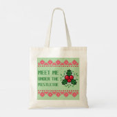 Kerst canvas tas Ontmoet me onder de mistletoe (Achterkant)