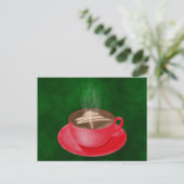 Kerst Cappuccino Kunst Briefkaart (Staand voorkant)