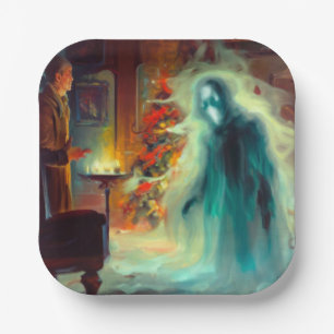 Kerst Carol Ghost of Christmas Future Papieren Bordje