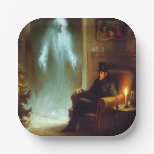 Kerst Carol Ghost of Christmas Past Papieren Bordje (Voorkant)