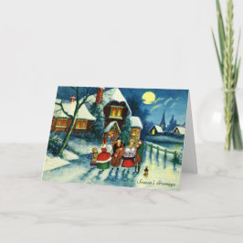 Kerst Carolers Vakantieseizoen Feestdagen Kaart