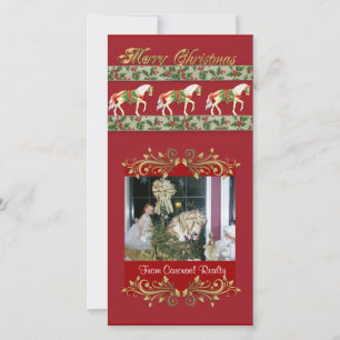 Kerst carrousel fotokaart feestdagenkaart
