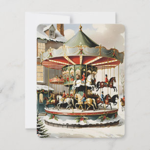 Kerst  carrousel ontwerp kaart