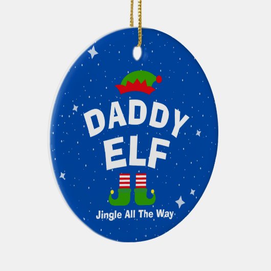 Kerst Cartoon Elf aangepaste naam en zin Keramisch Ornament (Rechts)