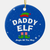 Kerst Cartoon Elf aangepaste naam en zin Keramisch Ornament (Voorkant)