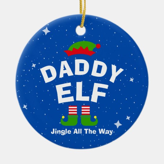 Kerst Cartoon Elf aangepaste naam en zin Keramisch Ornament (Voorkant)