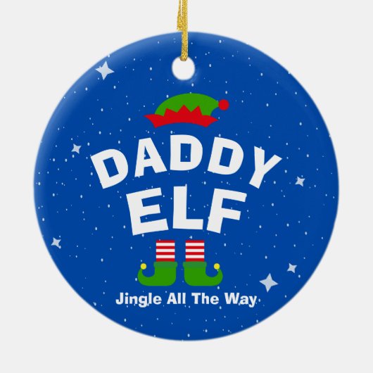 Kerst Cartoon Elf aangepaste naam en zin Keramisch Ornament (Achterkant)