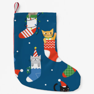 Kerst Cartoon Katten Schattige Patroon Kleine Kerstsok