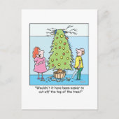 Kerst Cartoon Oversized Tree Feestdagenkaart (Voorkant)