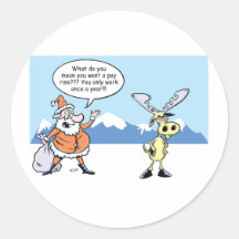 Kerst Cartoon Santa en de opvallende rendieren