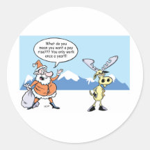 Kerst Cartoon Santa en de opvallende rendieren