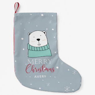 Kerst Cartoon stijl Beer Gepersonaliseerd Kleine Kerstsok