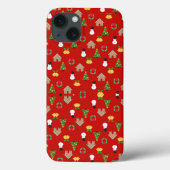 Kerst Casephone Patroon Achtergrond Cadeaus Rood Case-Mate iPhone Case (Achterkant)