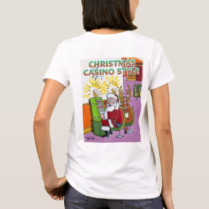 Kerst Casino Style, vrouwen wit T-shirt terug