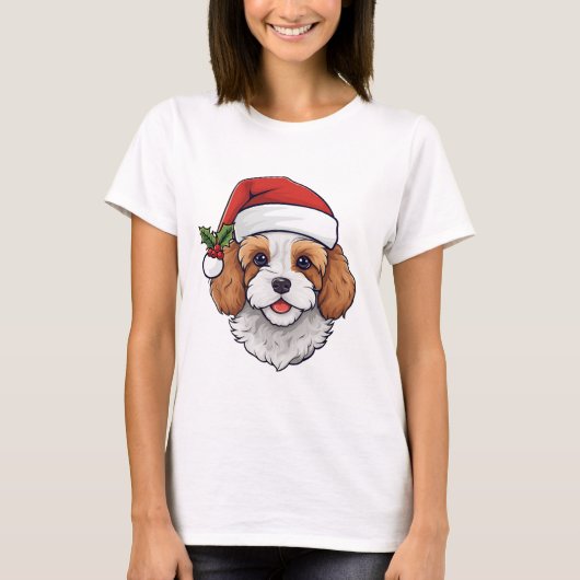 Kerst Cavapoo Cavoodle T-shirt - Blenheim (Voorkant)