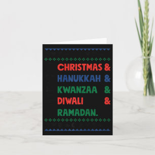 Kerst Chanoeka Kwanzaa Diwali Ramadan Funny Ug Kaart