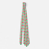 Kerst Checkerboard, Rood, Groen, Wit Stropdas (Achterkant)