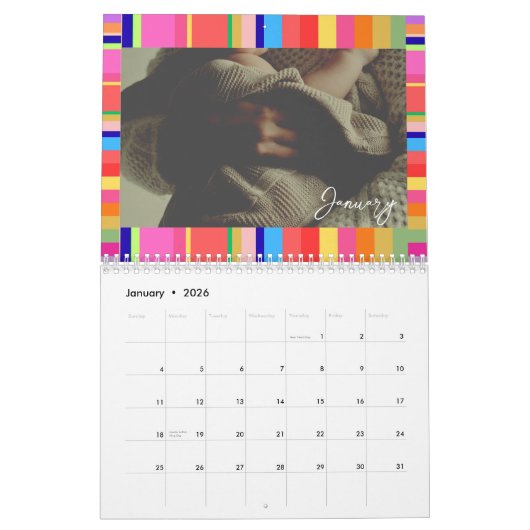 Kerst Cheer Kleurrijke Afbeelding Kalender (Jan 2026)