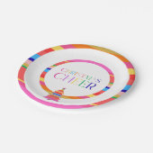 Kerst Cheer Kleurrijke Tree Paper Bord (Gekanteld)