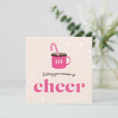 Kerst Cheer met Hot Cocoa Mok Feestdagenkaart (Staand voorkant)