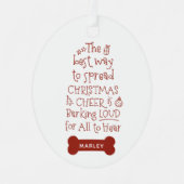 Kerst Cheer Pet Foto Metalen Ornament (Voorkant)