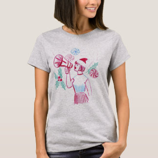 Kerst Cheerleader in Retro Stijl T-shirt