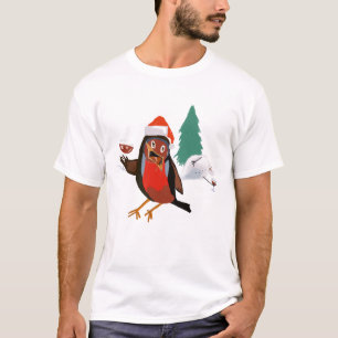Kerst Cheers Robin op heren t-shirt