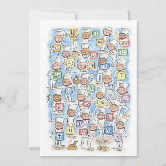 Kerst Chefs Advent Kaart (Voorkant)