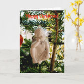 Kerst cherub kaart (Gele Bloem)