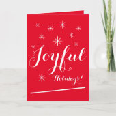 Kerst Chic Script Modern Cool Red Holiday Kaart (Voorkant)