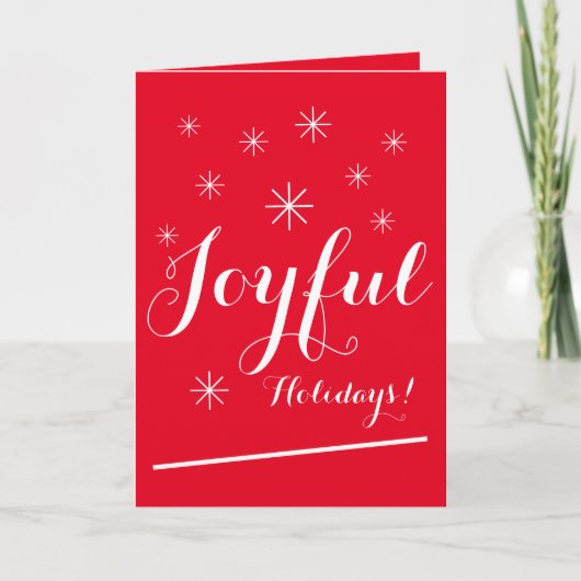 Kerst Chic Script Modern Cool Red Holiday Kaart (Voorkant)